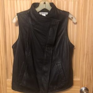 Liz Claiborne Leather zip up vest